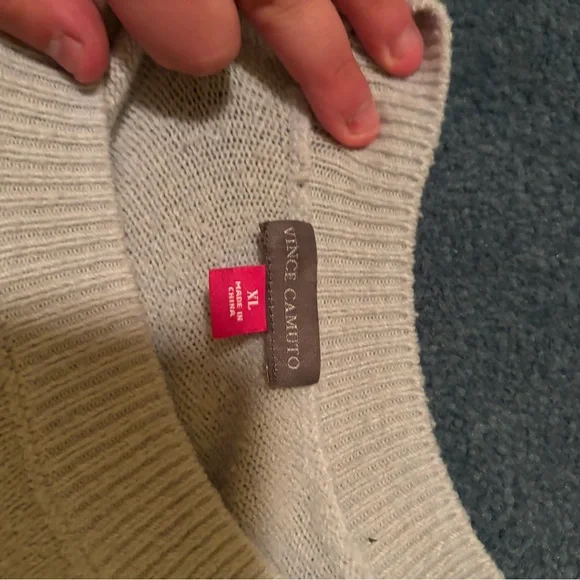 Size XL women’s Vince Camuto Cream Knit Sweater - Picture 2 of 3